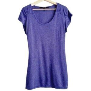 MAC & JAC Short Sleeve Long T-shirt Purple w/ Shimmer Sz M